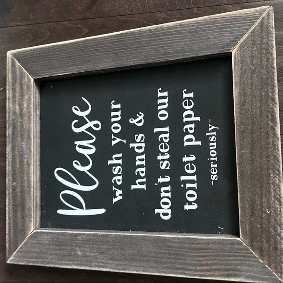 Jan Michaels Art and Home Wash Your Hands Wood Sign - Picture 1 of 4
